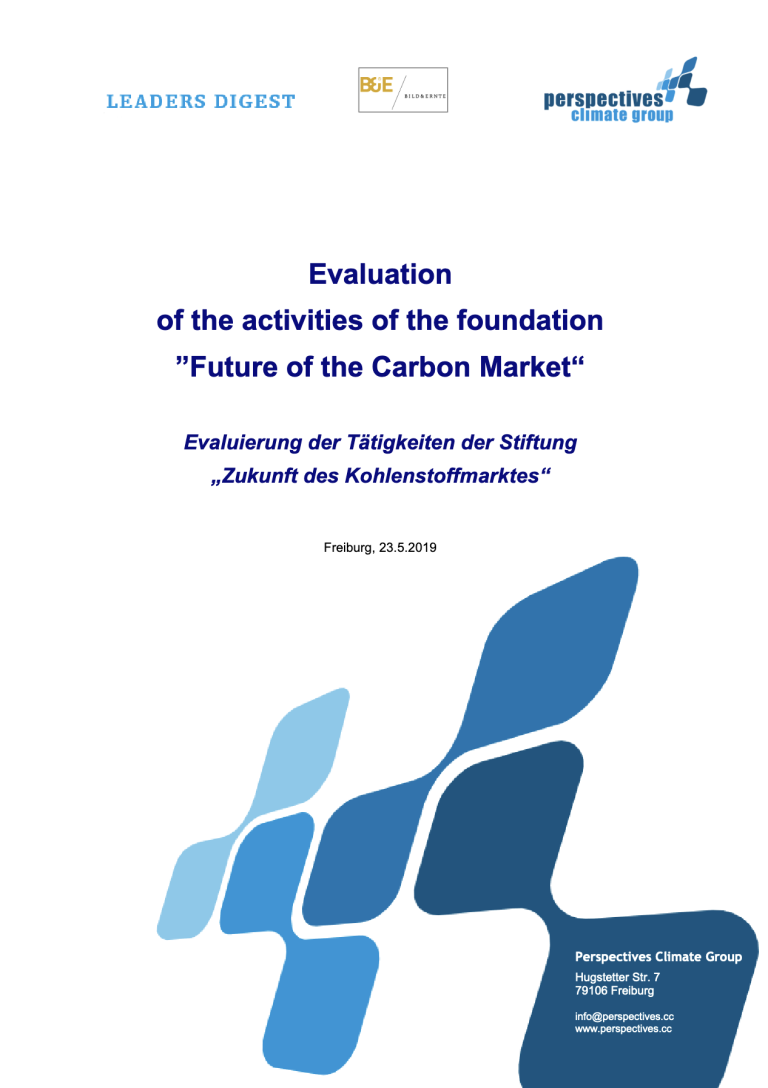 Evaluation of the activities of the foundation “Future of the Carbon Market”