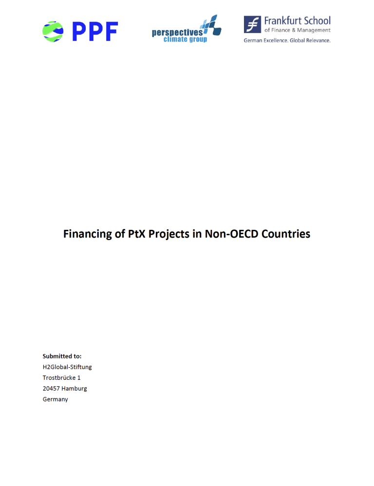 Financing of PtX Projects in Non-OECD Countries