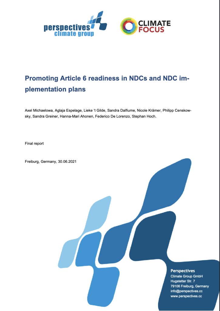 Promoting Article 6 readiness in NDCs and NDC implementation plans