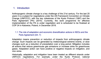 Mitigation co-benefits of adaptation actions and economic diversification