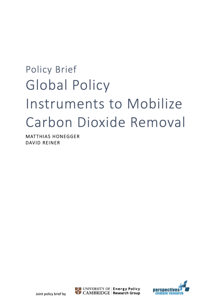 Global Policy Instruments to Mobilize Carbon Dioxide Removal