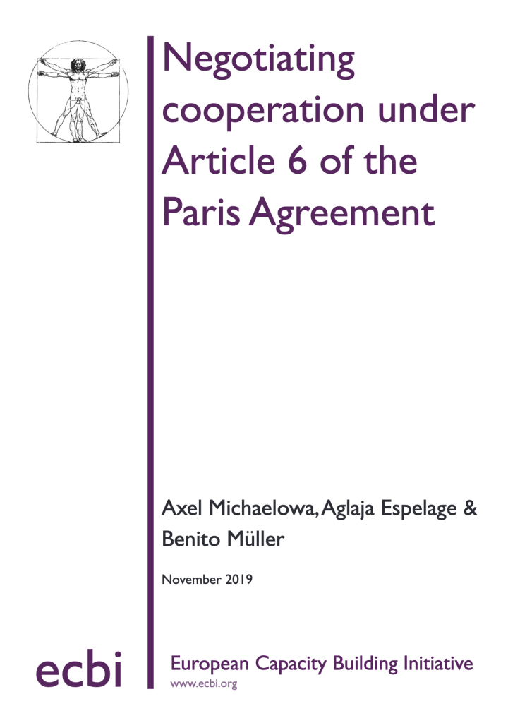 Negotiating cooperation under Article 6 of the Paris Agreement