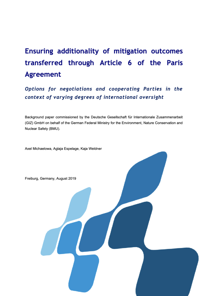 Ensuring Additionality of mitigation outcomes transferred through Article 6 of the Paris Agreement