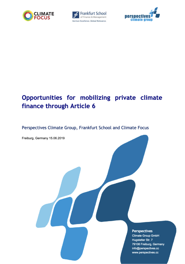 Opportunities for mobilizing private climate finance through Article 6