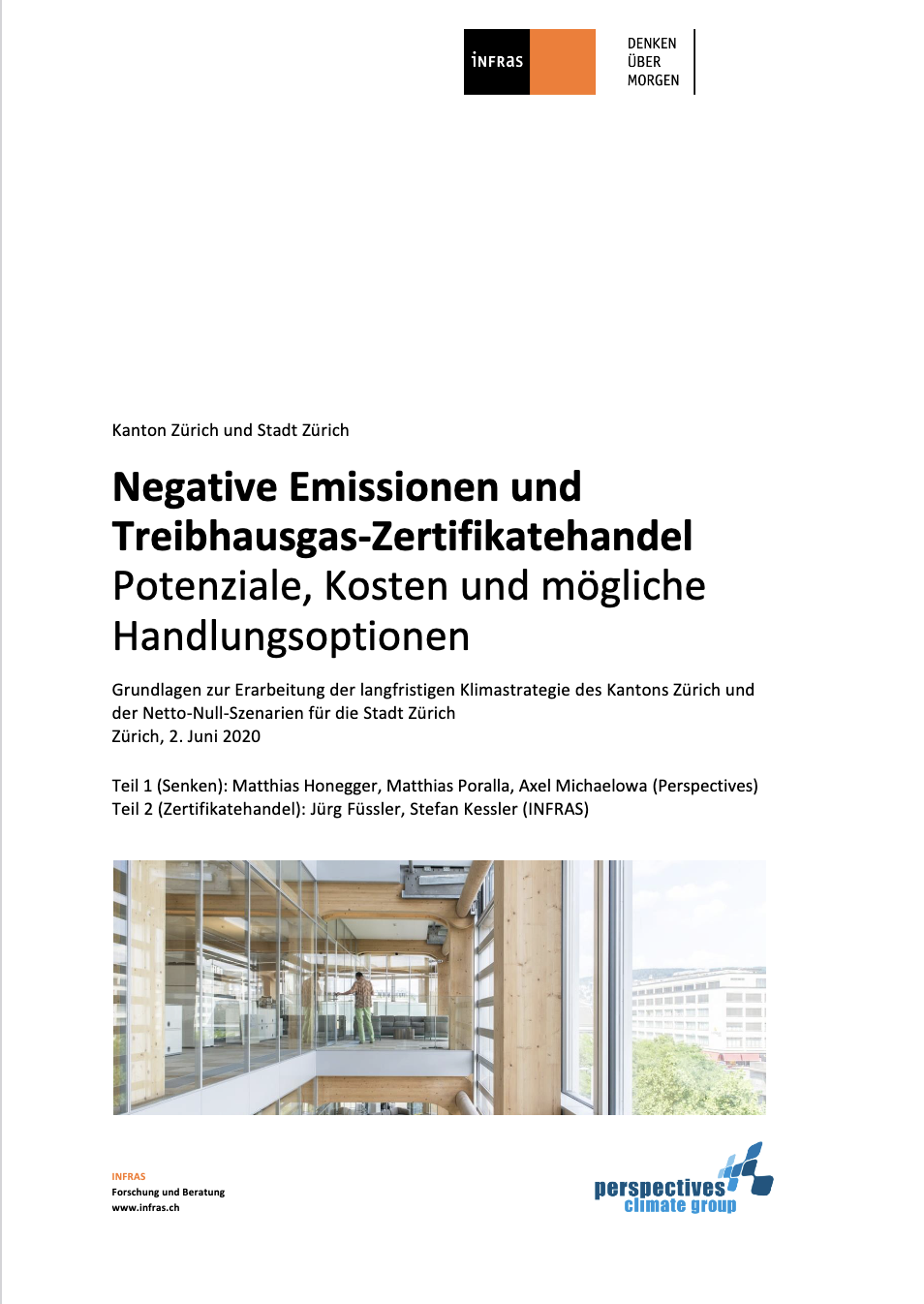 Net-Zero Emissions Zurich: Negative emissions and certificate trading – potential, costs and possible courses of action