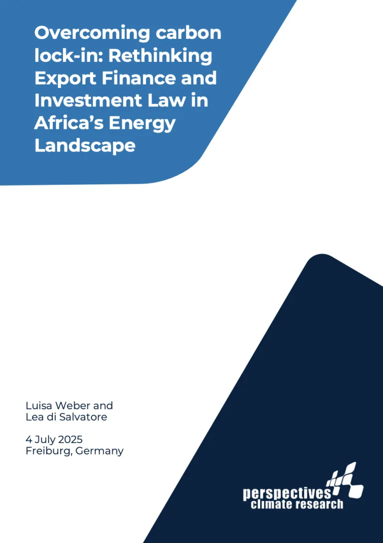 Overcoming carbon lock-in: Rethinking Export Finance and Investment Law in Africa’s Energy Landscape